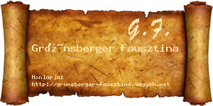 Grünsberger Fausztina névjegykártya